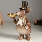 Подсвечник полистоун на 1 свечу «Мышонок в цилиндре и фраке», 17×10×23 см - Фото 4