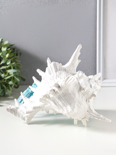 Фигура полистоун «Коралловый риф. Краб в ракушке», 23.5×23.5×17.8 см