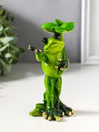 Фигурка полистоун лак «Лягушонок прячется от дождя», 8.5×5.8×14 см - Фото 1