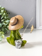 Фигурка полистоун лак «Лягушонок-рыбачок», 15.5×11.8×13.8 см - Фото 2