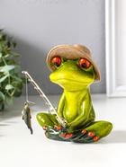 Фигурка полистоун лак «Лягушонок-рыбачок», 15.5×11.8×13.8 см - Фото 4
