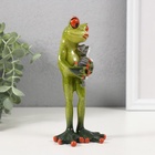 Фигурка полистоун лак «Лягуха с кошечкой», 7.5×6.2×17 см - Фото 3