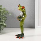 Фигурка полистоун лак «Лягуха с кошечкой», 7.5×6.2×17 см 10326595 - фото 14644828