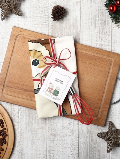 Набор подарочный новогодний «Этель. Помурчим в новом году»: полотенце 40×70 см, венчик кухонный