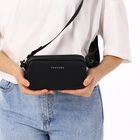 Сумка женская кросс-боди TEXTURA на молнии, 19×6×10.5 см, чёрная - Фото 2