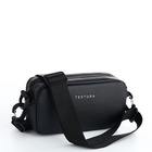 Сумка женская кросс-боди TEXTURA на молнии, 19×6×10.5 см, чёрная - Фото 3