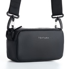 Сумка женская кросс-боди TEXTURA на молнии, 19×6×10.5 см, чёрная - Фото 7