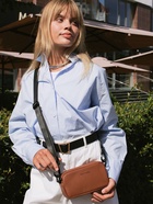 Сумка женская кросс-боди TEXTURA на молнии, 19×6×10.5 см, рыжая - Фото 15