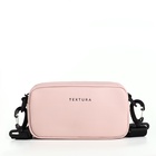 Сумка женская кросс-боди TEXTURA на молнии, 19×6×10.5 см, розовая - Фото 3