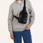 Сумка-слинг мужская, чёрная - Фото 6