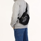 Сумка-слинг мужская, чёрная - Фото 7