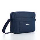 Сумка кросс-боди мужская на молнии, 2 наружных кармана, 27×10×20 см, синяя - Фото 2