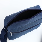 Сумка кросс-боди мужская на молнии, 2 наружных кармана, 27×10×20 см, синяя - Фото 5