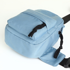 Сумка-слинг женская из текстиля, голубая - Фото 3