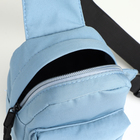 Сумка-слинг женская из текстиля, голубая - Фото 4