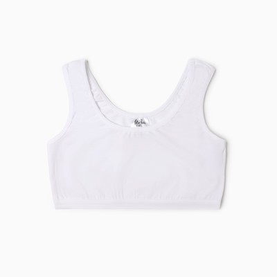 Топ бельевой для девочки, на широких бретелях, белый, рост 158-164 см