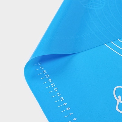 Коврик для выпечки и раскатки теста с разметкой Доляна «Эрме», силикон, 65.5×45 см, синий