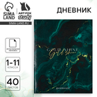 Дневник школьный для 1-11 класса, в интегральной обложке, 40 л. Gold shine - Фото 1