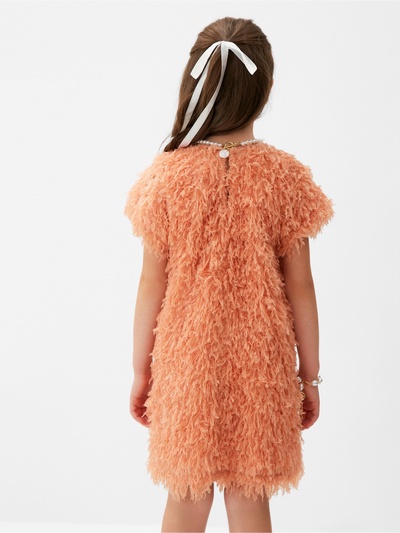 Платье нарядное для девочки, MINAKU: Party Dress, персиковое, рост 122-128 см