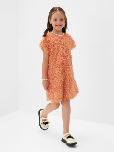 Платье нарядное для девочки, MINAKU: Party Dress, персиковое, рост 122-128 см