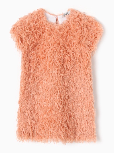 Платье нарядное для девочки, MINAKU: Party Dress, персиковое, рост 122-128 см