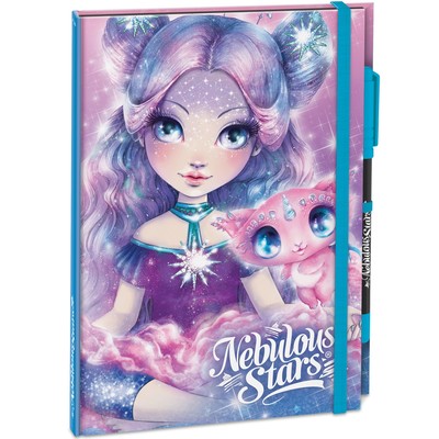 Блокнот для девочки Nebulous Stars Nebulia, на резинке, с шариковой ручкой