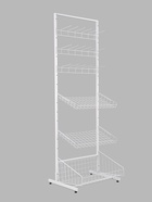 Стойка прикассовая 190×64.5×55, 3 корзины, 3 гребёнки, белая - Фото 2