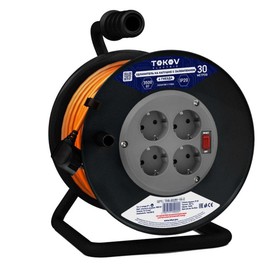 Удлинитель на катушке 4х30м с заземл. 6А IP20 3х0.75 TOKOV ELECTRIC TKE-SK30-075-Z 10673996