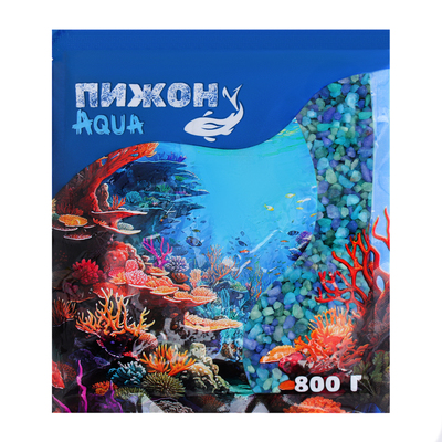 Мраморная крошка «Пижон Аква», фр. 2-5 мм, млечный путь, 800 г