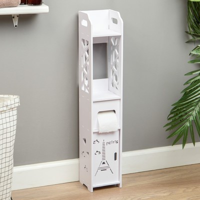 Шкаф – пенал напольный для ванной комнаты «Париж», 150×150×800 мм, цвет белый