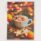Алмазная мозаика на новый год с частичным заполнением на холсте «Чашка кофе», 15 х 21 см, новогодний набор для творчества - Фото 4