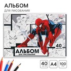 Альбом для рисования А4, 40 листов, склейка, Человек-паук - фото 110751562