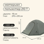 Палатка туристическая, трекинговая maclay VALDAI 2, 2-местная, с тамбуром - Фото 3