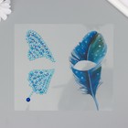 Наклейка пластик стразы "Крыло бабочки и перо" 16х17 см - Фото 2