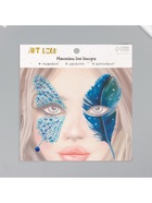 Наклейка - стразы на лицо «Крыло бабочки и перо», 16×17 см - Фото 3