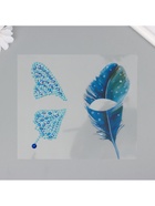 Наклейка - стразы на лицо «Крыло бабочки и перо», 16×17 см - Фото 4