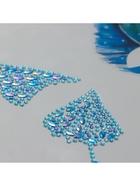 Наклейка - стразы на лицо «Крыло бабочки и перо», 16×17 см - Фото 5