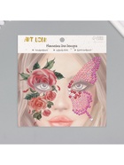 Наклейка - стразы на лицо «Крыло бабочки и розовые розы», 16×17 см - Фото 3