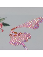 Наклейка - стразы на лицо «Крыло бабочки и розовые розы», 16×17 см - Фото 5