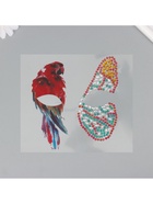 Наклейка - стразы на лицо «Крыло бабочки и попугай», 16×17 см - Фото 4