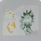 Наклейка пластик стразы "Крыло бабочки и белые розы" 16х17 см - Фото 2