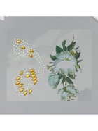 Наклейка - стразы на лицо «Крыло бабочки и белые розы», 16×17 см - Фото 4