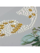 Наклейка - стразы на лицо «Крыло бабочки и белые розы», 16×17 см - Фото 5