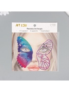 Наклейка - стразы на лицо «Пара крыльев розовой бабочки», 16×17 см - Фото 3