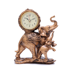Часы настольные "Каминные. Слониха и слонёнок", дискретный ход, 17 х 21 см, d-5.5 см - фото 8247715