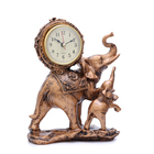 Часы настольные "Каминные. Слониха и слонёнок", дискретный ход, 17 х 21 см, d-5.5 см - фото 8247716