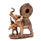 Часы настольные интерьерные "Каминные. Слониха и слонёнок", 17 х 21 см, циферблат d-5.5 см - Фото 4