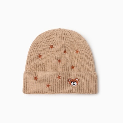 Шапка детская MINAKU, размер 46-48, бежевая