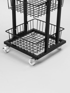 Стойка торговая универсальная, 3 корзины, на колесах, 35×35×76 см, цвет чёрный - Фото 5