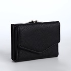 Кошелёк женский на кнопке 10.5×3.5×8.5 см, чёрный - Фото 2